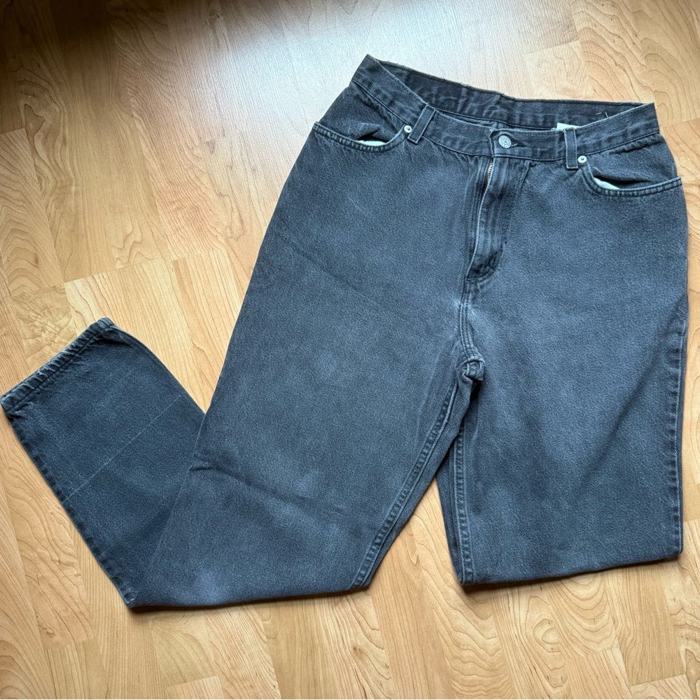 Vintage 90s Faded Glory Black Washed Straight Jeans - Long